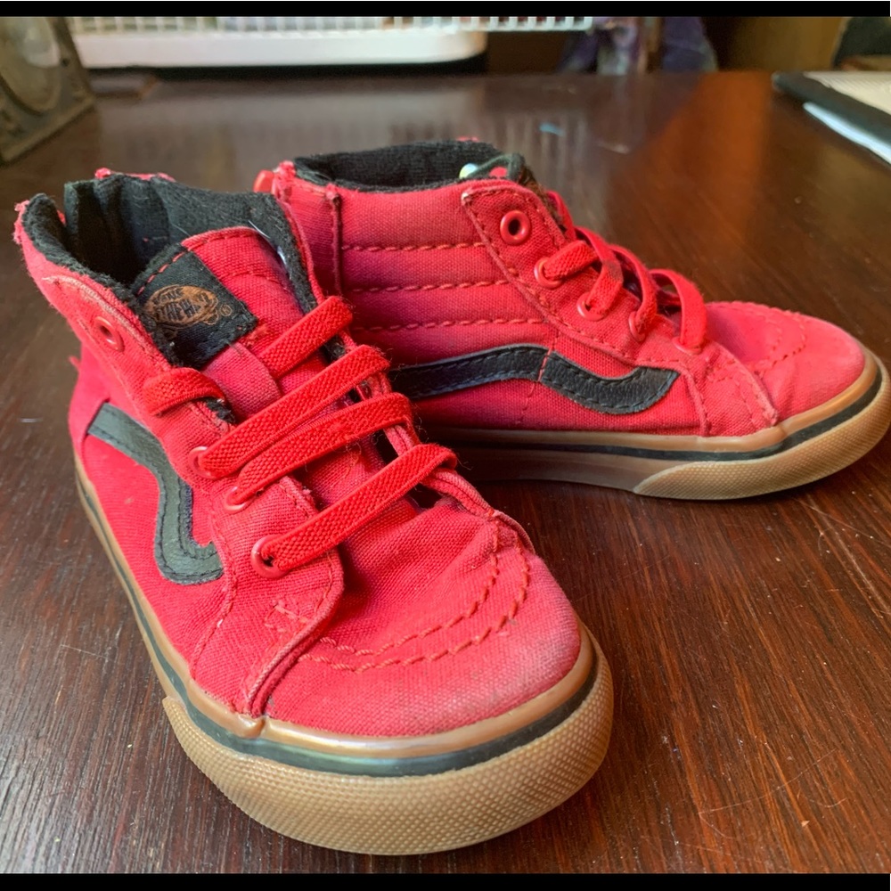 Vans Old Skool high tops red  s 7.5 unisex little